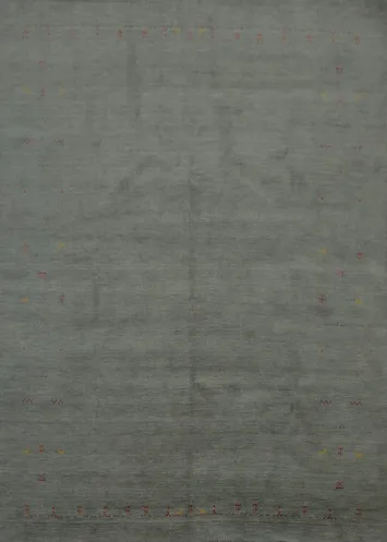 Refined Gabbeh Area Rug 8x10 with Soft Border Tribal Details