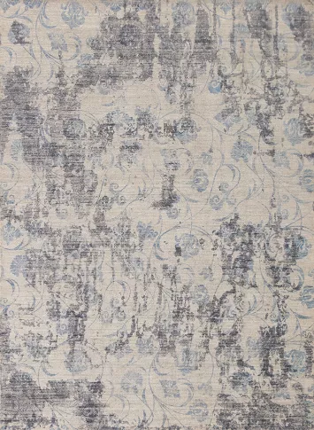 Ivory Abstract Living Room Rug 8x10