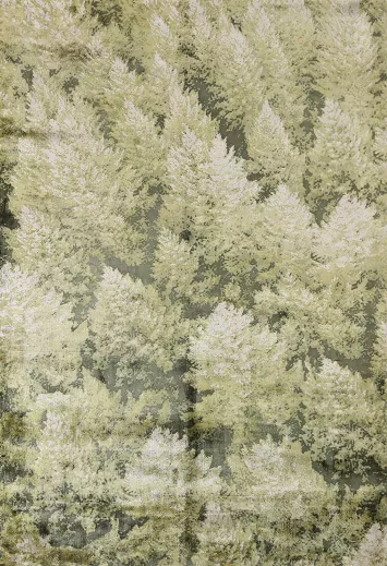 All-Over Green Abstract Indian Rug 5x7