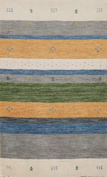 Striped Gabbeh Indian Rug 3x5