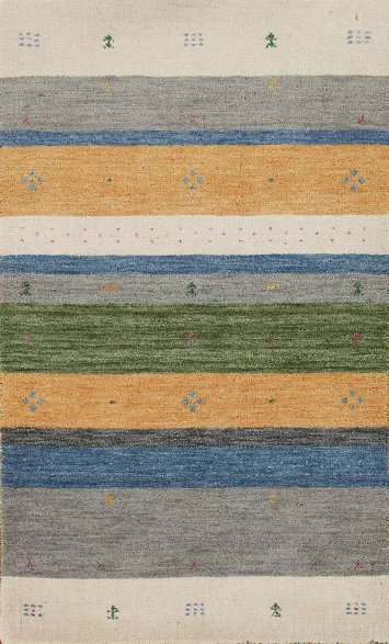 Striped Gabbeh Indian Rug 3x5