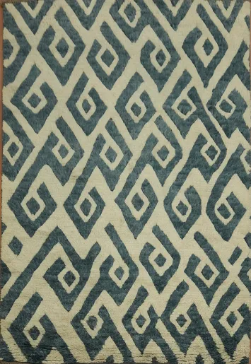 Navy Blue Moroccan Oriental Area Rug 6x8