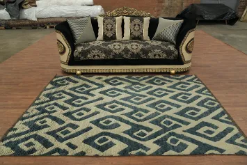 Navy Blue Moroccan Oriental Area Rug 6x8