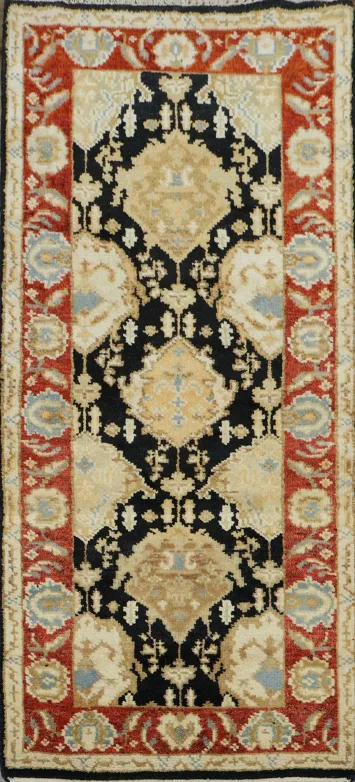 Black Oushak Accent Oriental Rug 3x6