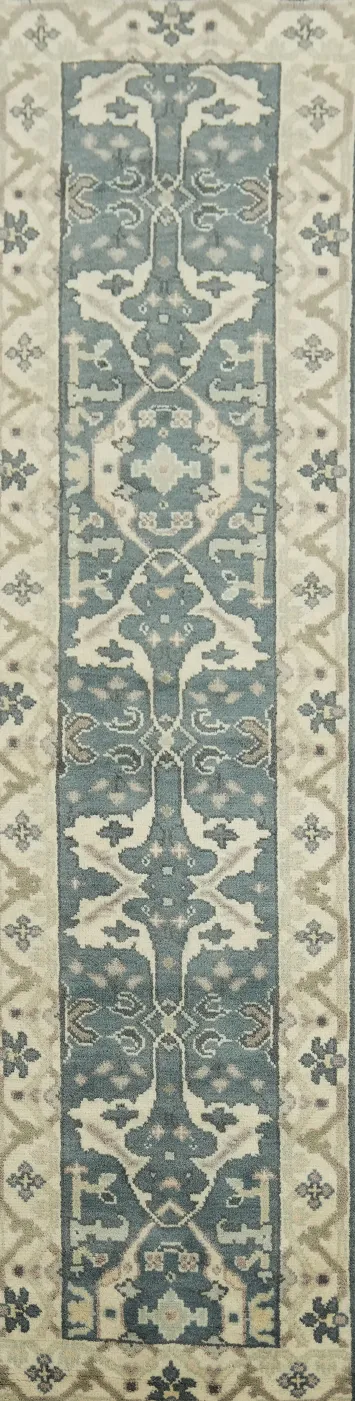 Handmade Oushak Indian Runner Rug 3x10