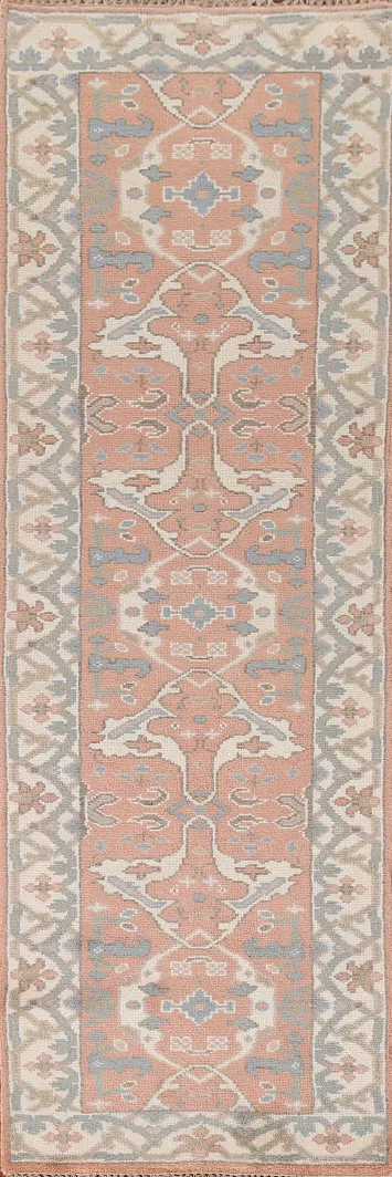 Handmade Oushak Indian Runner Rug 3x10
