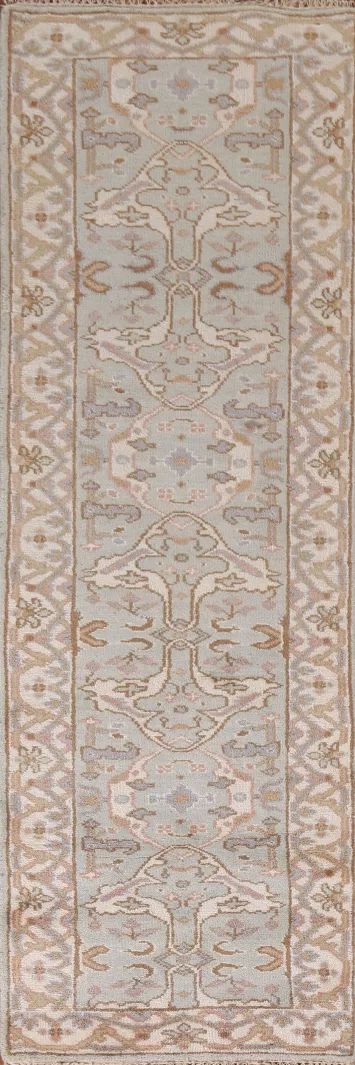Handmade Oushak Indian Runner Rug 3x10