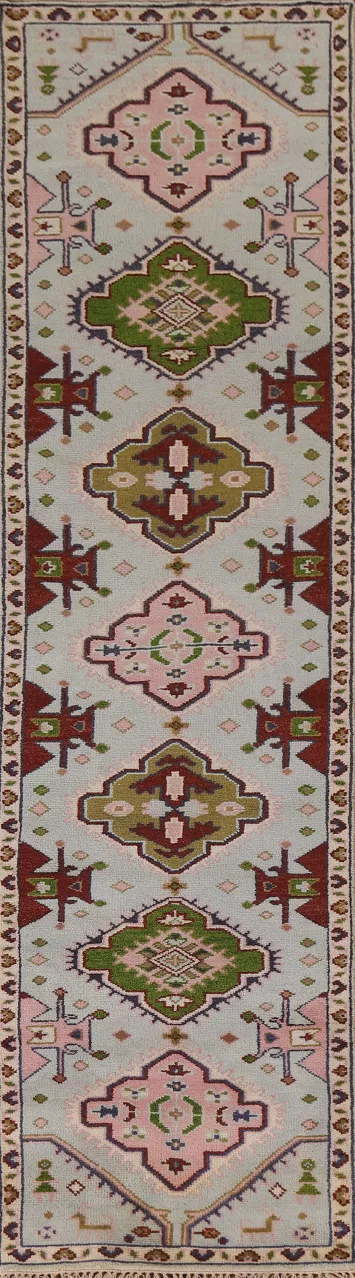 Geometric Kazak Indian Runner Rug 3x11