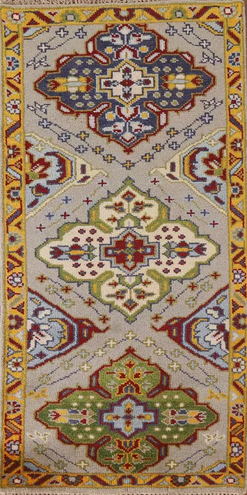 Geometric Kazak Indian Rug 3x6