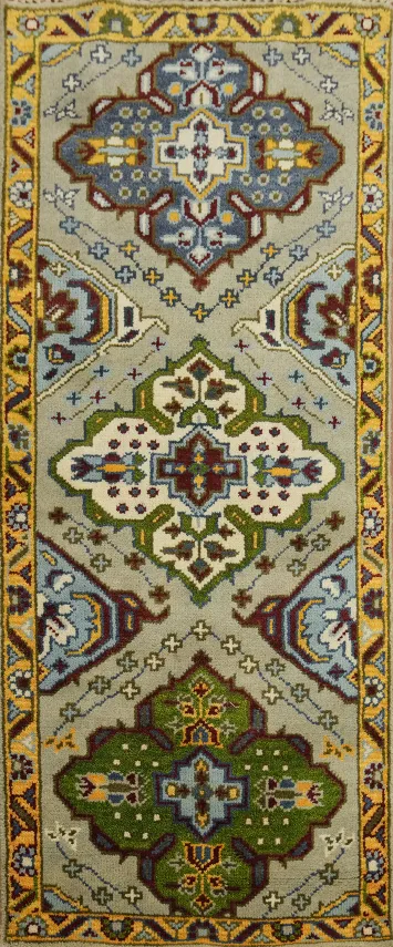 Geometric Kazak Indian Rug 3x6