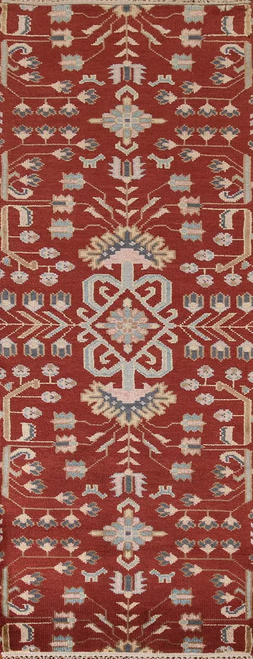 All-Over Kazak Indian Runner Rug 3x8