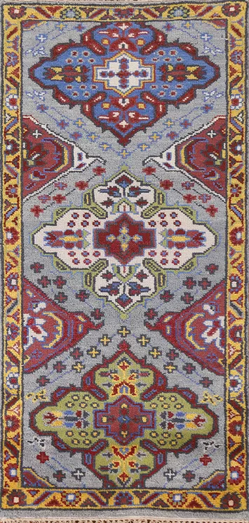 Geometric Kazak Indian Accent Rug 3x6