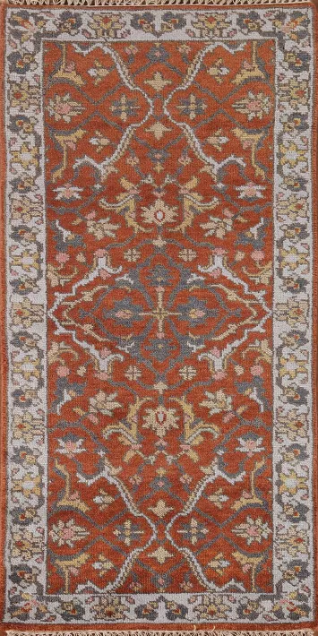 Orange Heriz Serapi Indian Rug 3x6