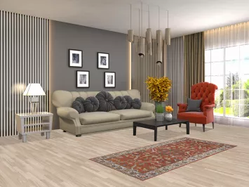 Orange Heriz Serapi Indian Rug 3x6