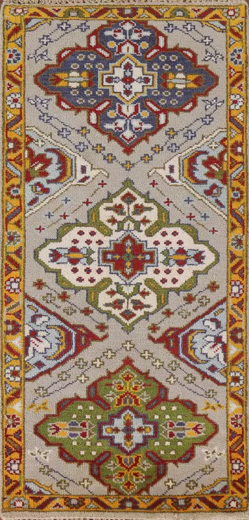 Geometric Kazak Indian Accent Rug 3x6