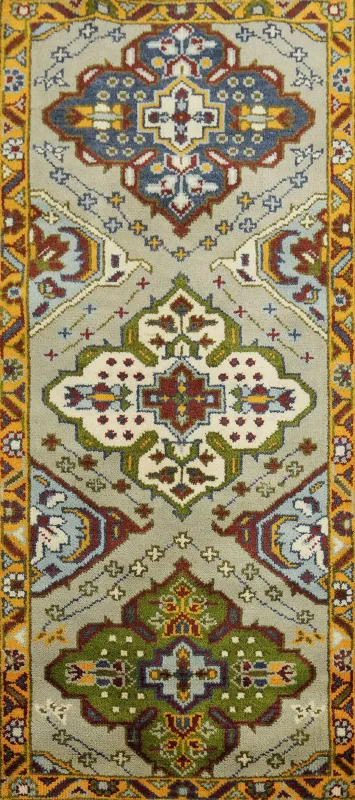 Geometric Kazak Indian Accent Rug 3x6
