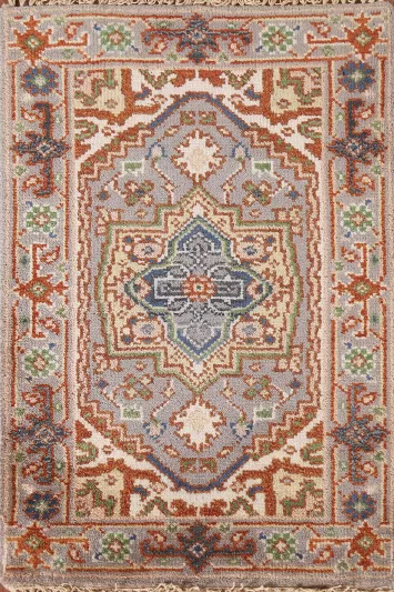 Geometric Gray Heriz Serapi Oriental Rug 2x3