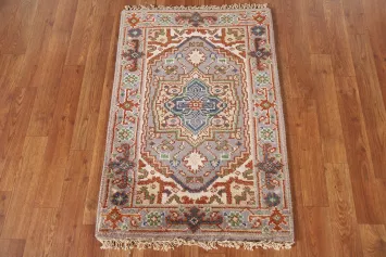 Geometric Gray Heriz Serapi Oriental Rug 2x3