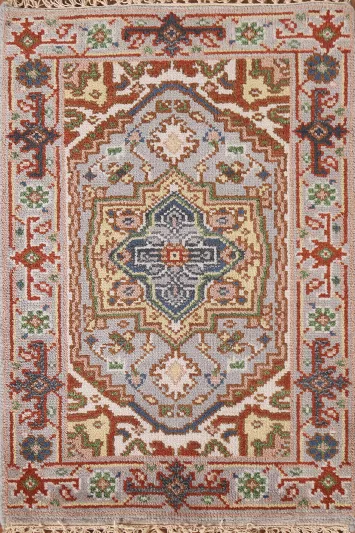 Gray Wool Heriz Serapi Oriental Rug 2x3