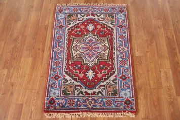 Handmade Red Heriz Serapi Indian Foyer Rug 2x3