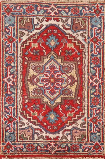 Handmade Red Heriz Serapi Indian Foyer Rug 2x3