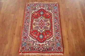 Handmade Red Heriz Serapi Indian Foyer Rug 2x3