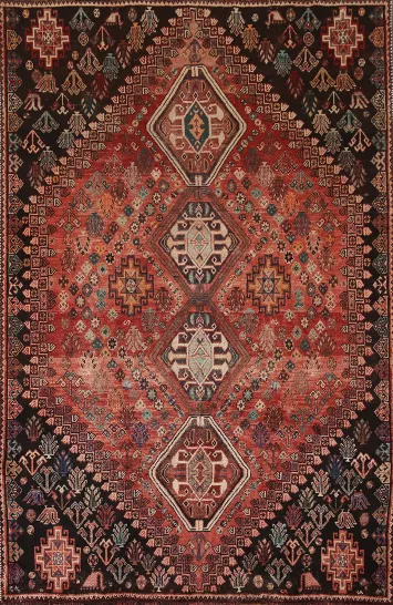 Tribal Geometric Shiraz Persian Area Rug 5x8