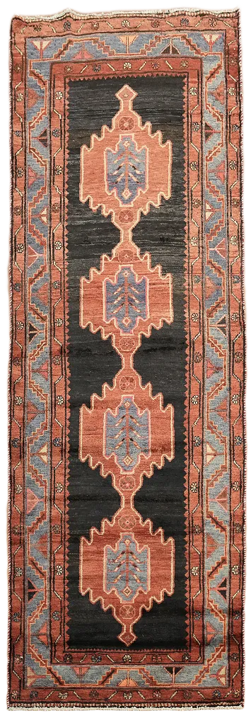 Geometric Hamedan Persian Runner Rug 3x10