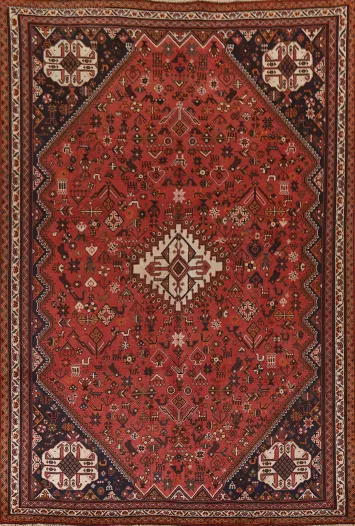 Tribal Geometric Shiraz Persian Area Rug 7x10