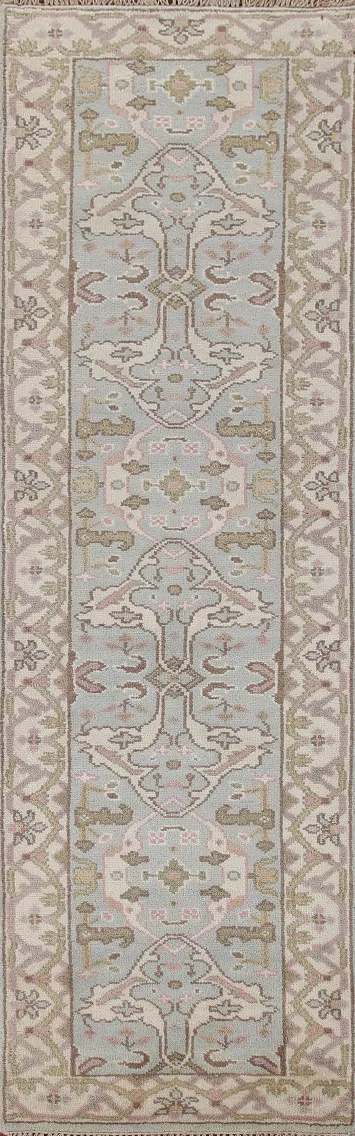 Handmade Oushak Indian Runner Rug 3x10