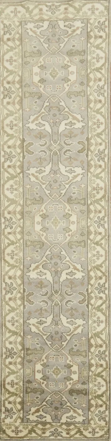 Handmade Oushak Indian Runner Rug 3x10