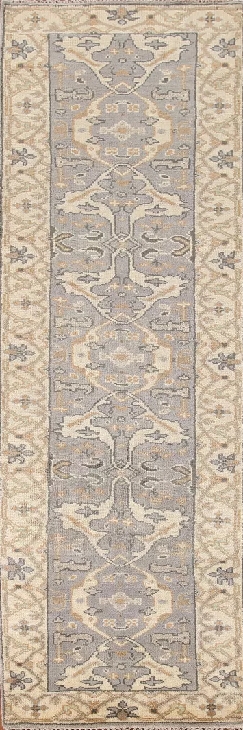 Handmade Oushak Indian Runner Rug 3x10