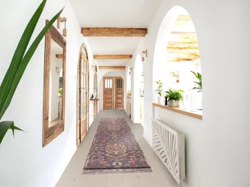 All-Over Purple Kazak Indian Runner Rug 3x16