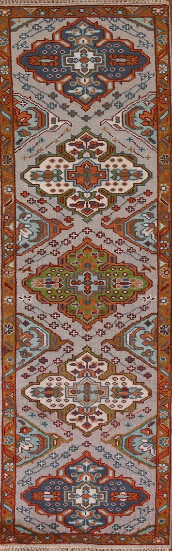 Geometric Kazak Indian Runner Rug 3x10