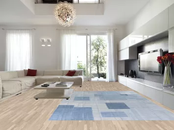 Geometric Blue Kilim Turkish Area Rug 10x13