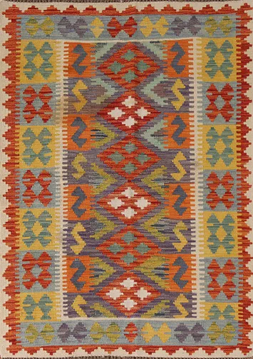 Multicolor Wool Kilim Oriental Rug 4x6