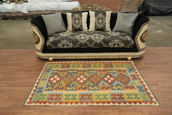 Multicolor Wool Kilim Oriental Rug 4x6