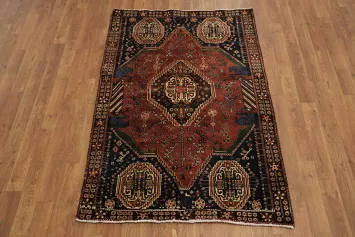 Vegetable Dye Vintage Tribal Red Shiraz Persian Rug 3x5