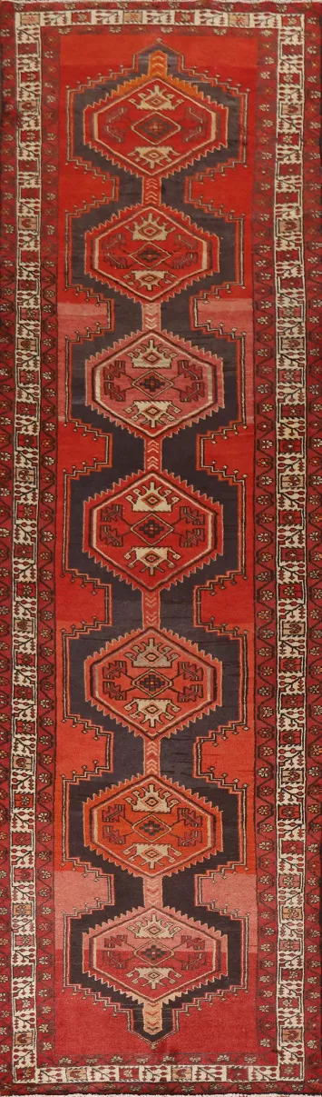 Geometric Ardebil Persian Runner Rug 3x13