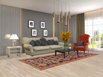 Navy Blue Meshkin Persian Runner Rug 4x10