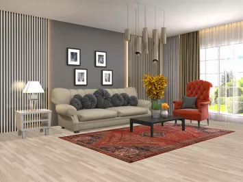 Vintage Wool Qashqai Persian Area Rug 5x8