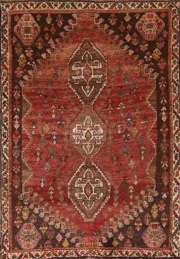 Vegetable Dye Shiraz Persian Rug 4x5