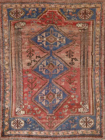 Vegetable Dye Shiraz Persian Rug 4x6