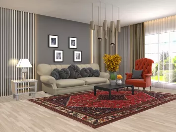 Vintage Tribal Shiraz Persian Area Rug 7x10