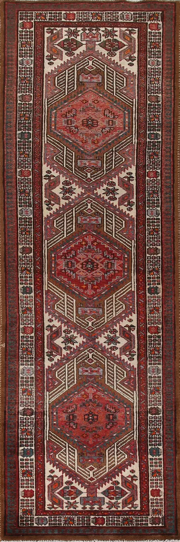 Geometric Ardebil Persian Runner Rug 3x11