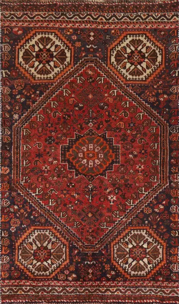 Tribal Geometric Shiraz Persian Rug 3x6