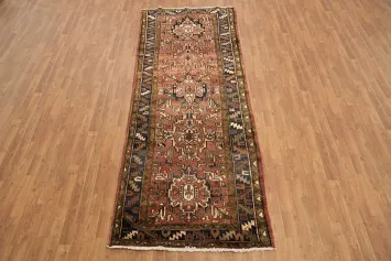 Vintage Heriz Persian Runner Rug 4x10