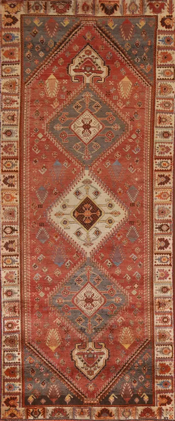 Vegetable Dye Shiraz Persian Runner Rug 4x10