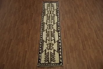 Vegetable Dye Kurdish Oriental Runner Rug 3x12
