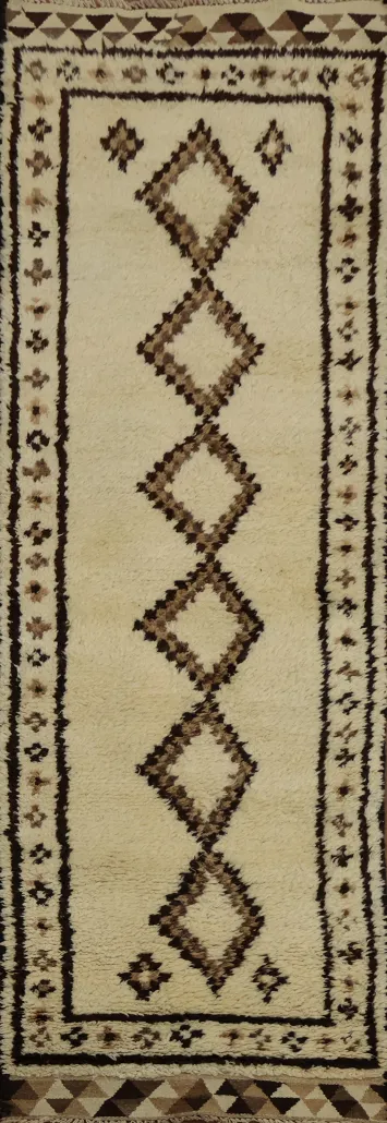 Vegetable Dye Kurdish Plush Runner Rug 3x10 to Enhance Any Living Space